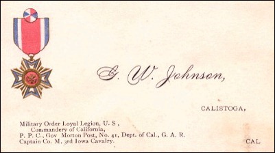 George W. Johnson calling card